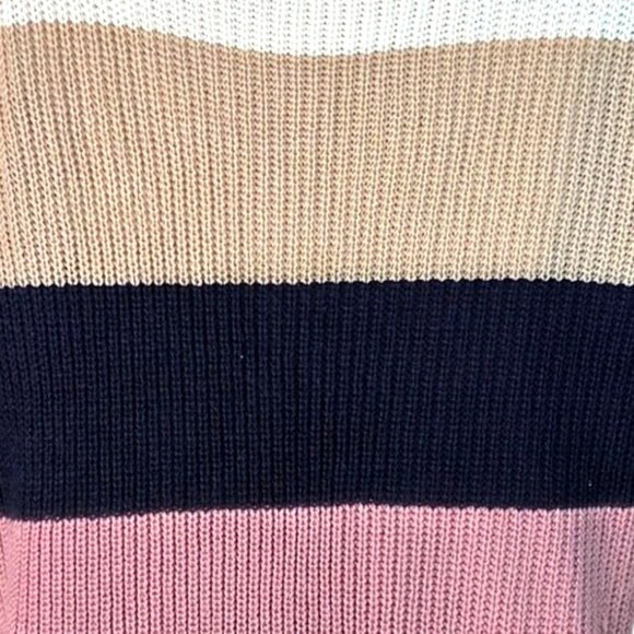 Full Circle Trends Wide Striped V-Neck Sweater Womens 1X Multicolor Pullover - Picture 4 of 6